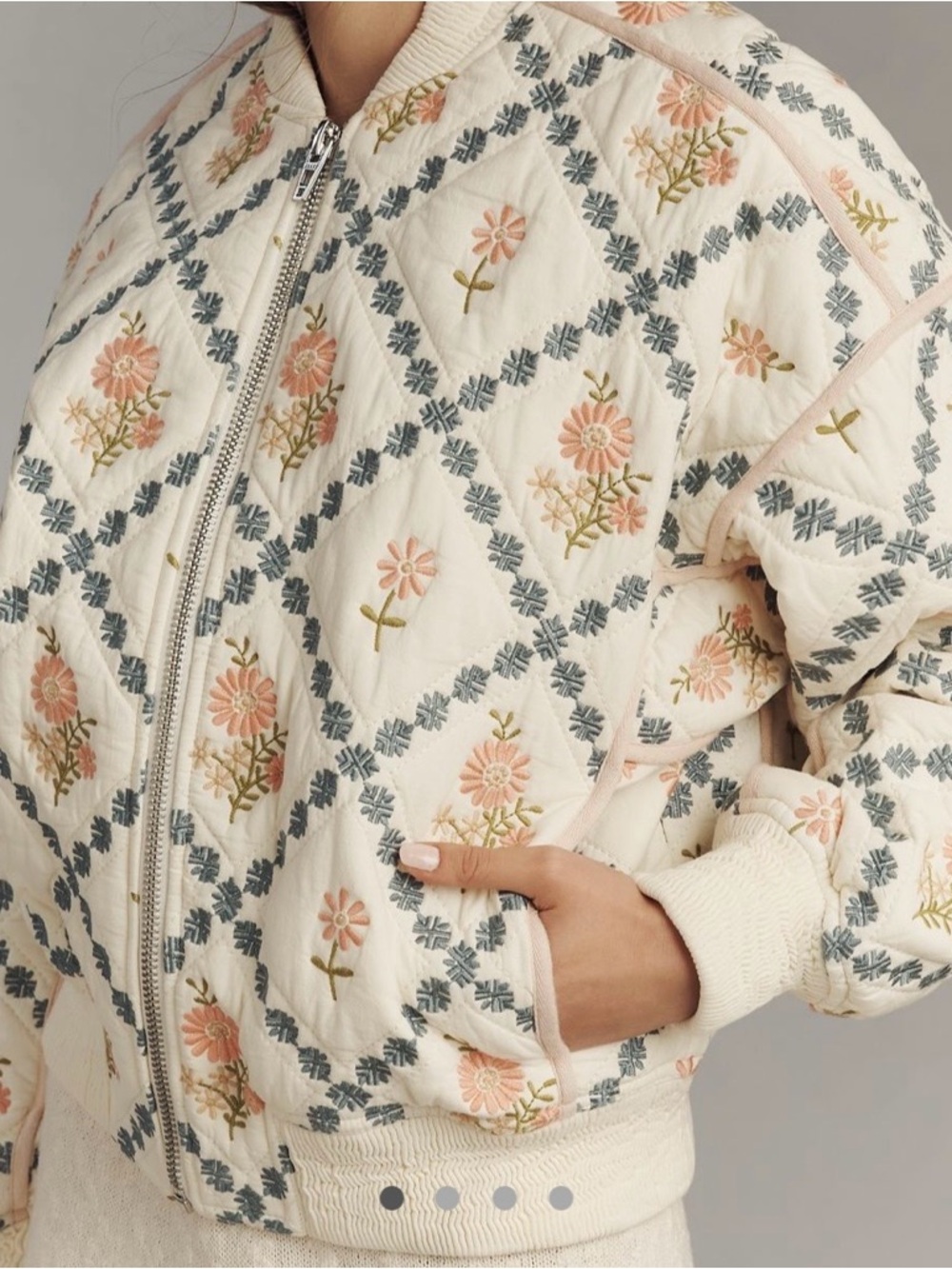 Blank NYC Quilted “Sought After” Embroidered Bomber Jacket